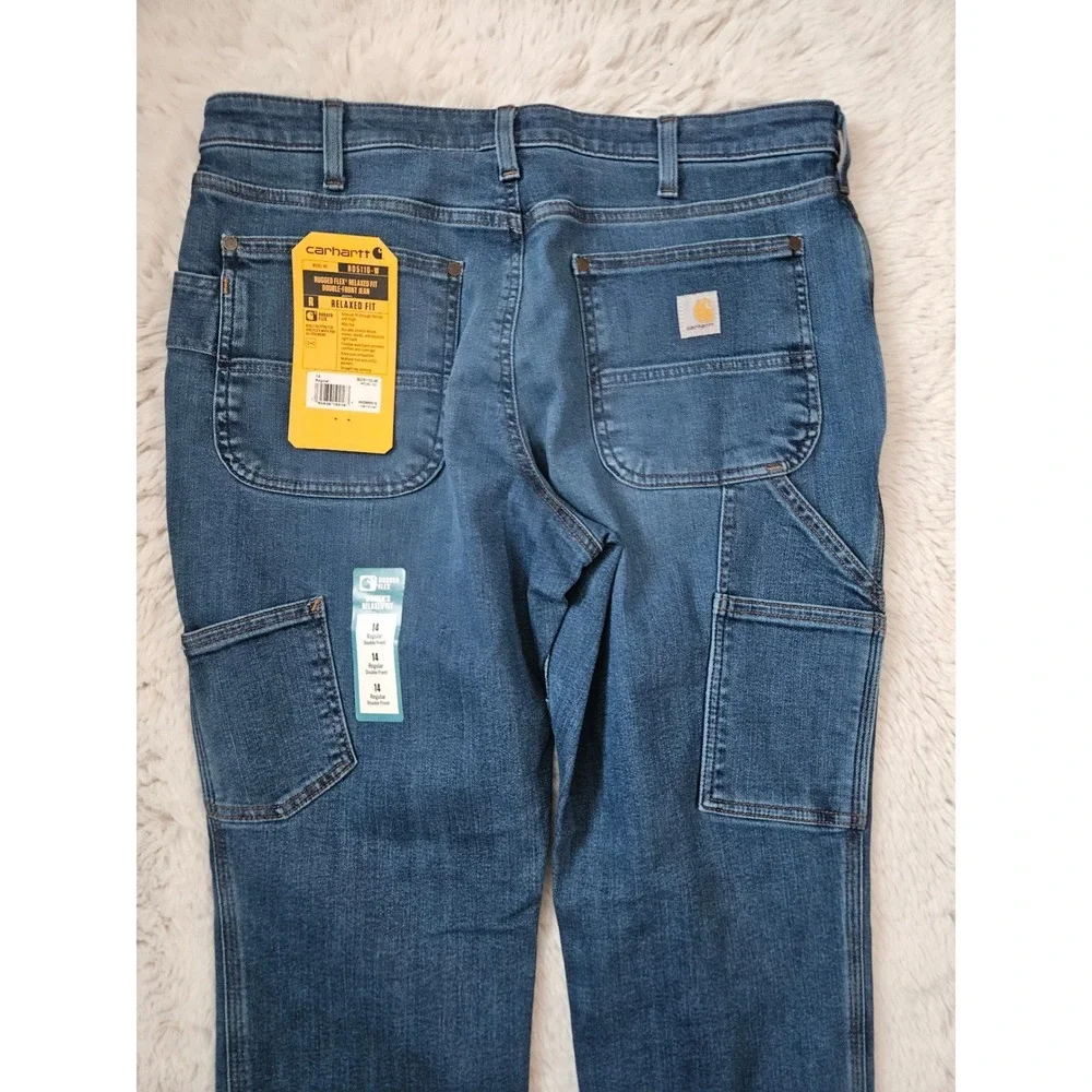 NWT Carhartt Rugged Flex Relaxed Fit Double-Front Work Jeans Size 14 Regular